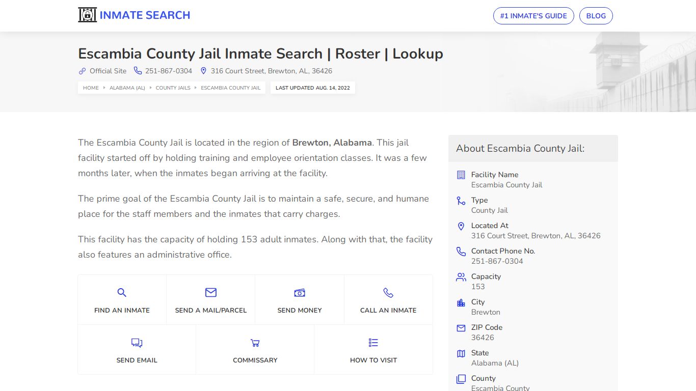 Escambia County Jail Inmate Search | Roster | Lookup